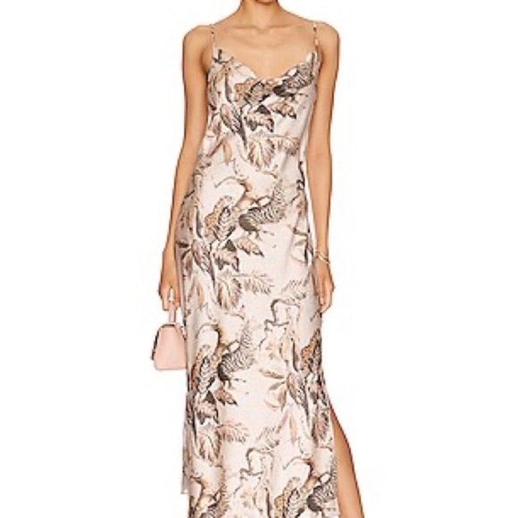 ALLSAINTS Hadley Ukushisa Dress‎ in Rosedust Pint Animal Print Slip Size 6 NWOT - Picture 1 of 16